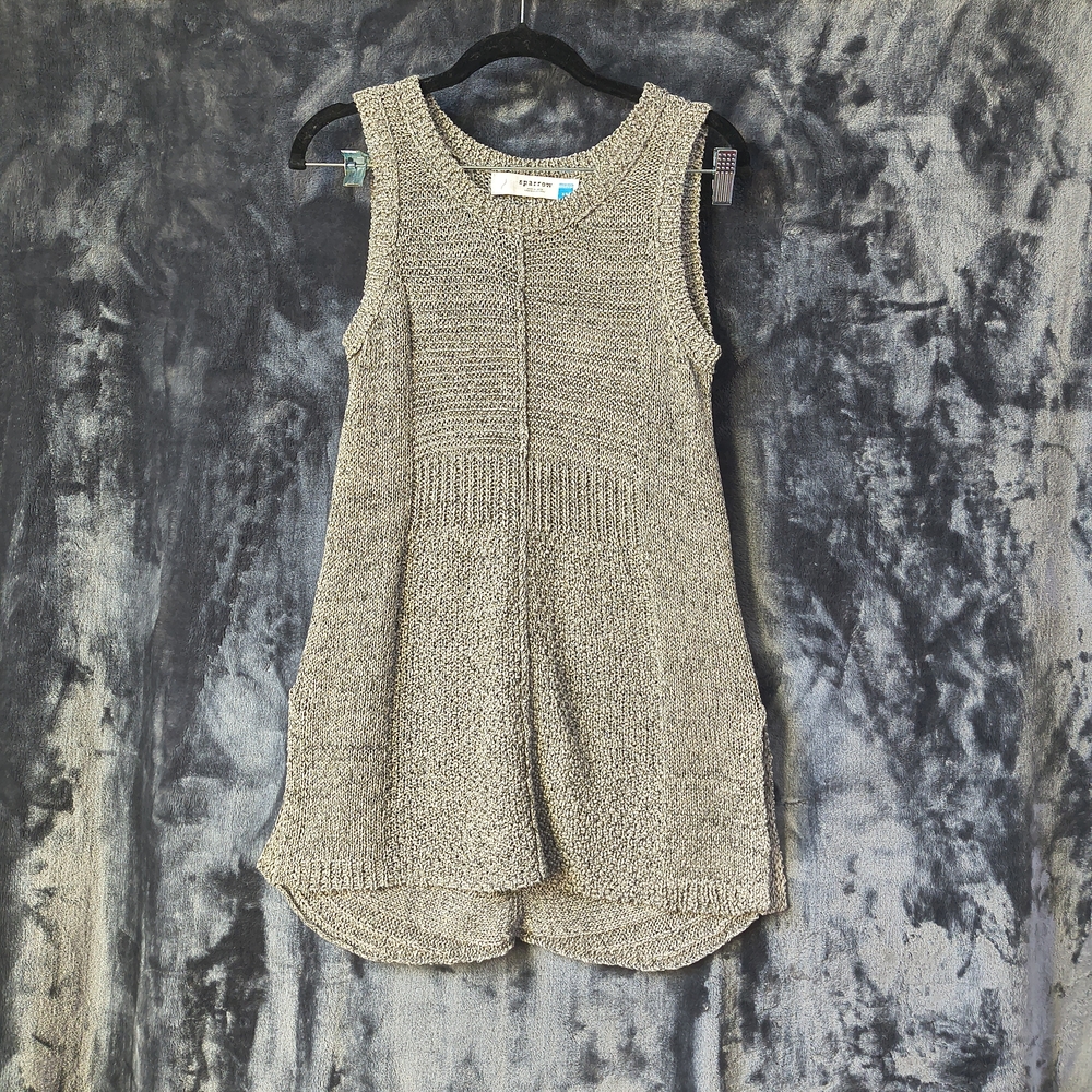 Sparrow Textured Knit Top in Gray XS